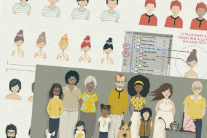 איורים של דמויות מותאמות אישית