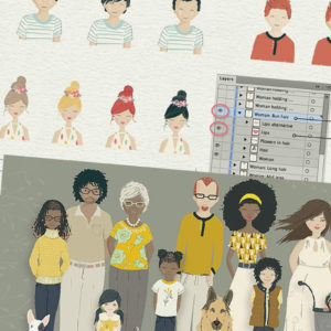 איורים של דמויות מותאמות אישית